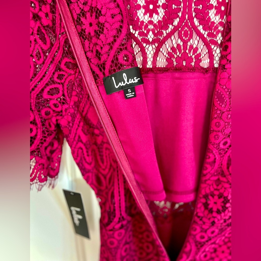 Lulus Remarkable Burgundy Lace Dress - Small
